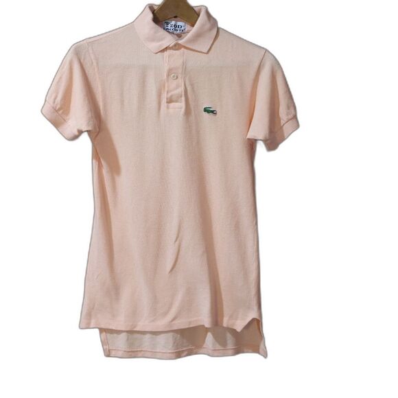Izod Lacoste Vintage Soft Peach Polo Shirt Medium Preppy Old Money - Picture 1 of 10